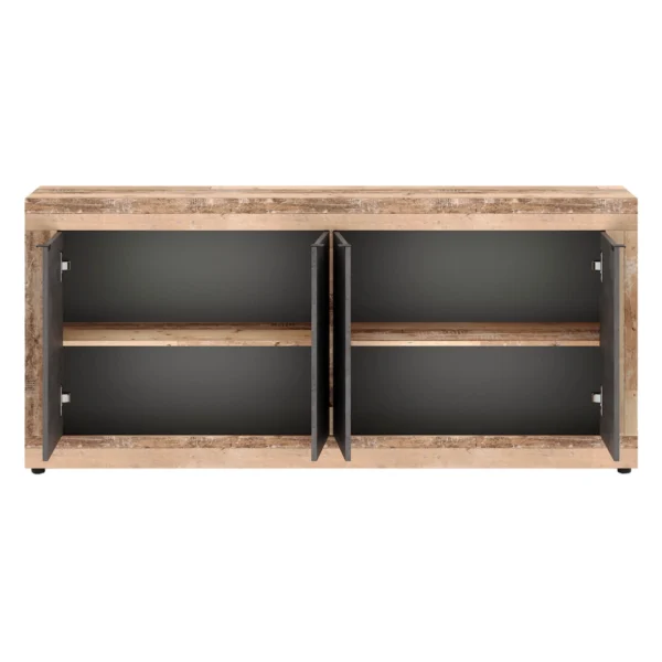 Comodă cu sertare BLAGO 180 cm Negru/Oak — Comode