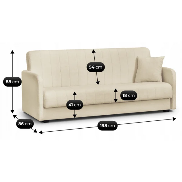 PORTO canapea extensibilă Bej deschis Boucle — Canapele și sofale