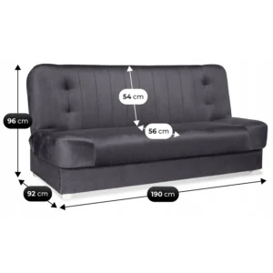 product-14768-5 Canapea pat pliabilă PIANO 2 Gri — Canapele și sofale