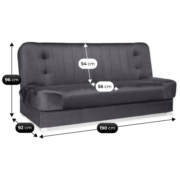 product-14768-5 Canapea pat pliabilă PIANO 2 Gri — Canapele și sofale