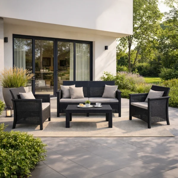 product-14782-0-1 Set mobilier de grădină BRENTA negru/gri — MOBILA