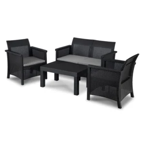 product-14782-0 Set de mobilier de grădină BRENTA Negru/Gri