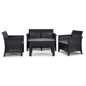 product-14782-1 Set mobilier de grădină BRENTA negru/gri — MOBILA