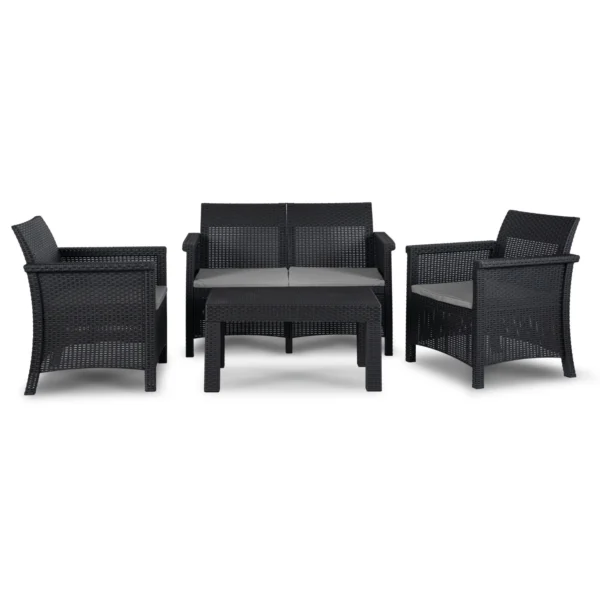 product-14782-1 Set mobilier de grădină BRENTA negru/gri — MOBILA