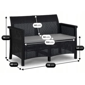 product-14782-7 Set mobilier de grădină BRENTA negru/gri — MOBILA