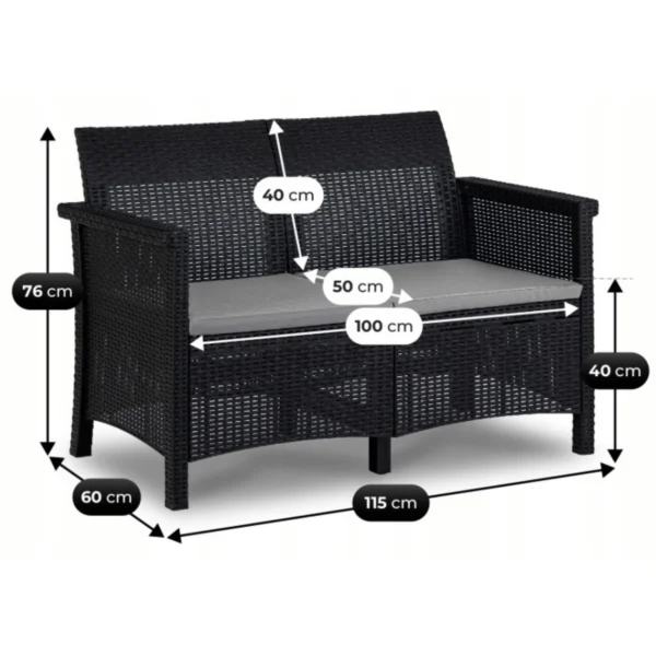 product-14782-7 Set mobilier de grădină BRENTA negru/gri — MOBILA