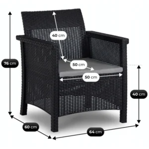 product-14782-8 Set mobilier de grădină BRENTA negru/gri — MOBILA