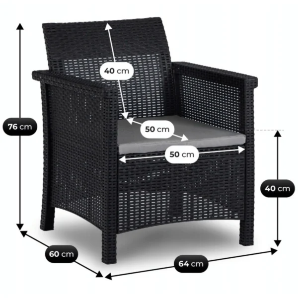 product-14782-8 Set mobilier de grădină BRENTA negru/gri — MOBILA