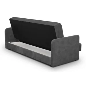 product-14783-3 PORTO Canapea Canapea pliabilă Gri Velur — Canapele și sofale