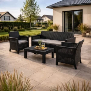 Set mobilier de grădină SAVIO negru — MOBILA