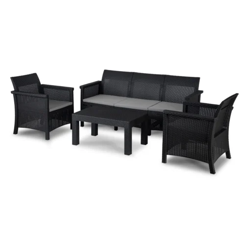 product-14784-0 Set mobilier de grădină SAVIO negru — MOBILA