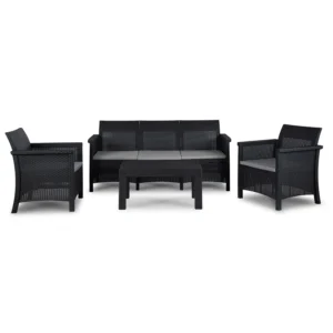 Set mobilier de grădină SAVIO negru — MOBILA