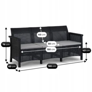 Set mobilier de grădină SAVIO negru — MOBILA
