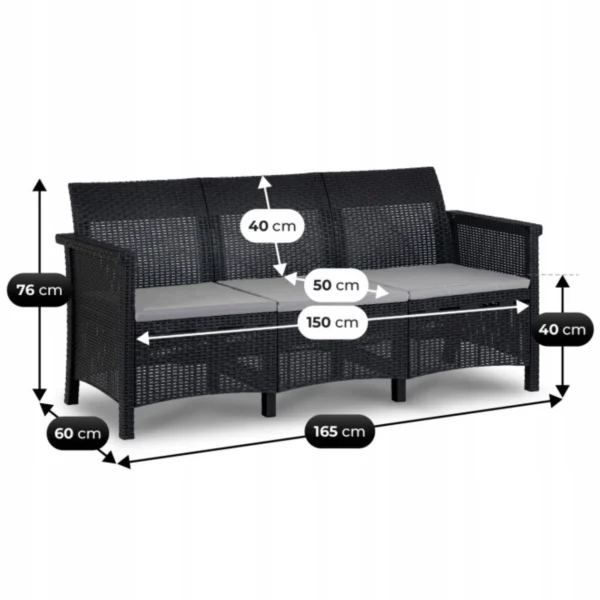 Set mobilier de grădină SAVIO negru — MOBILA