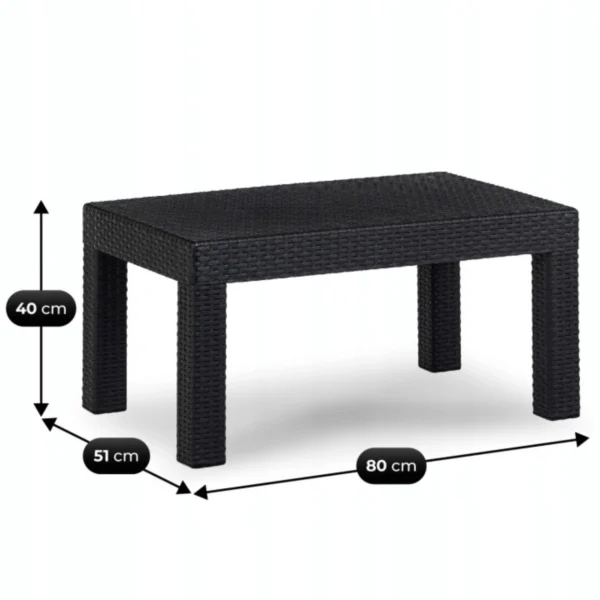 Set mobilier de grădină SAVIO negru — MOBILA