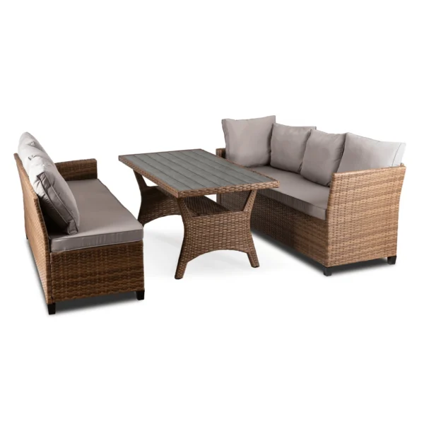 product-14785-1 COMODO Set mobilier de grădină maro/gri — MOBILA