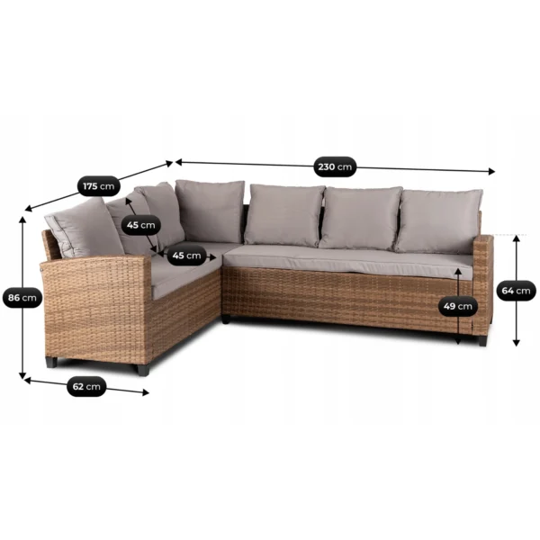 product-14785-7 COMODO Set mobilier de grădină maro/gri — MOBILA