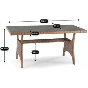 product-14785-8 COMODO Set mobilier de grădină maro/gri — MOBILA