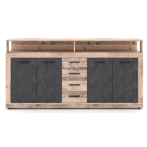 product-14787-2 Comodă cu sertare BLAGO 190 cm stejar brut/negru — Comode