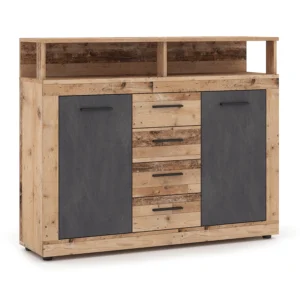 Comoda BLAGO MIDI B 119,5 cm Stejar brut/Grafit