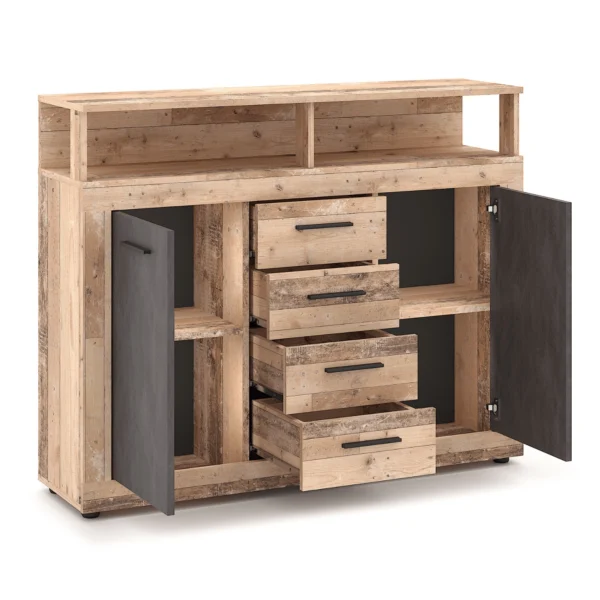 product-14790-2 Comodă BLAGO MIDI B 119,5 cm Stejar brut/Grafit — Comode