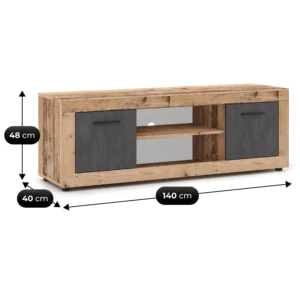 Dulap RTV BLAGO 140 cm Raw Oak/Graphite — Comode