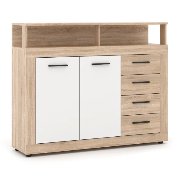 product-14794-1 Comodă BLAGO MIDI A 119,5 cm Stejar Sonoma/Alb — Comode