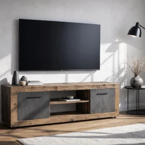 Dulap RTV BLAGO 140 cm stejar închis/grafit — Comode