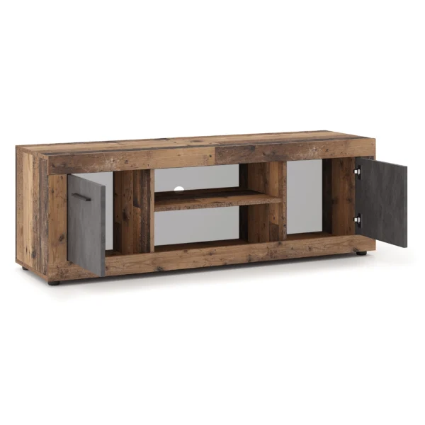 Dulap RTV BLAGO 140 cm stejar închis/grafit — Comode