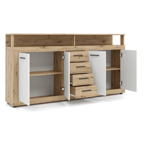 product-14796-1 Comodă cu sertare BLAGO 190 cm Stejar Artisan/alb — Comode