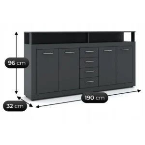 product-14797-5 Comodă BLAGO 190 cm antracit — Comode