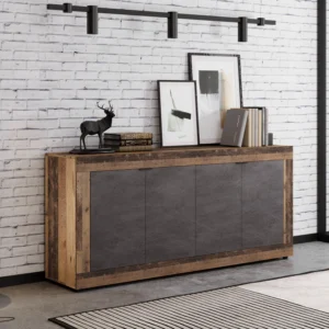 product-14798-0-1 Comodă BLAGO 180 cm Stejar închis/Grafit — Comode