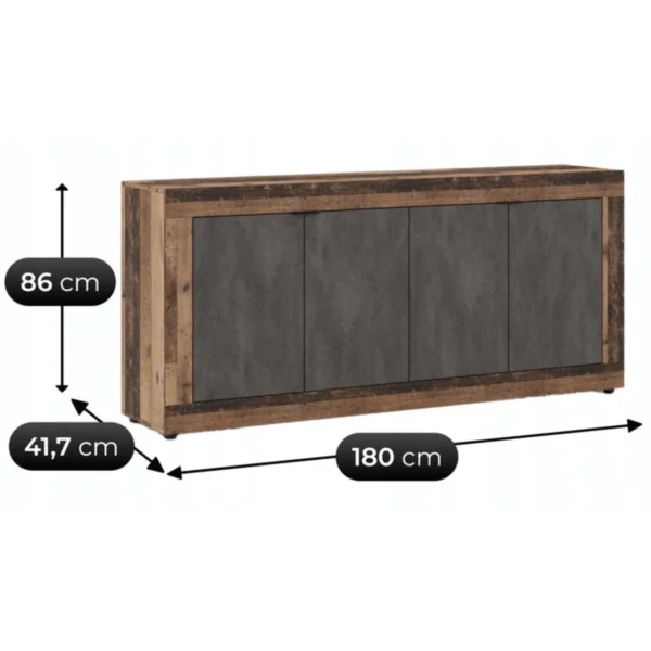product-14798-4 Comodă BLAGO 180 cm Stejar închis/Grafit — Comode