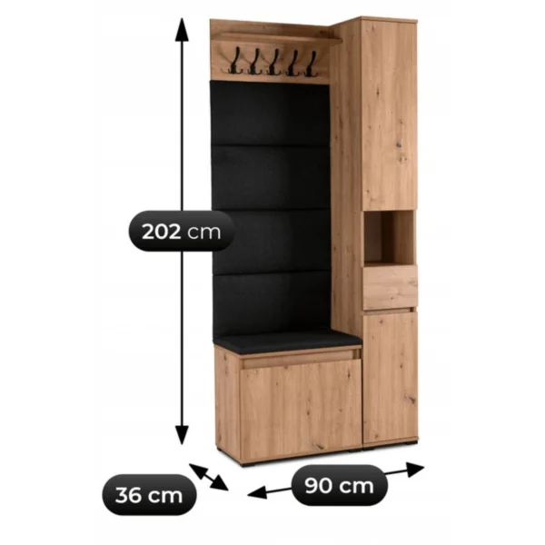 product-14799-7 VENORNA 90 cm Stejar Artisan/Grafit Set hol — MOBILA