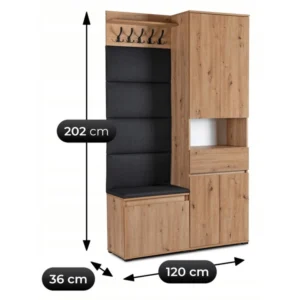 product-14801-7 MODENA Set hol 120 cm Stejar Artisan/Grafit — MOBILA