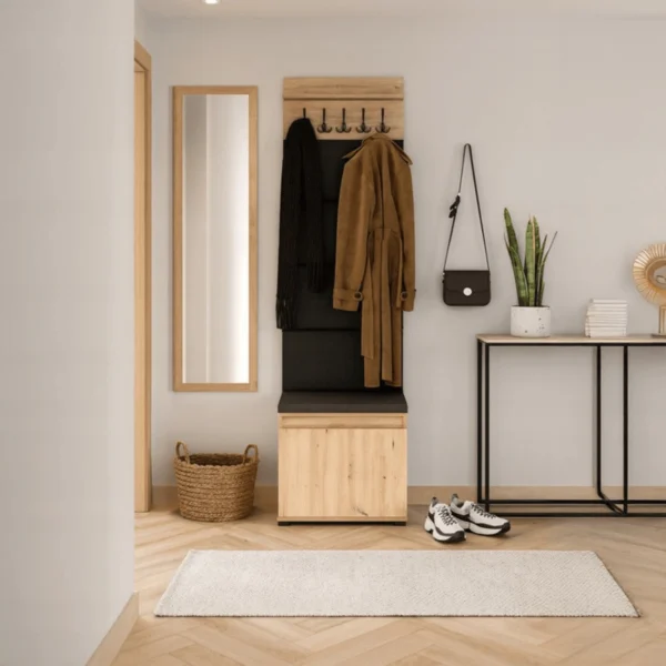 product-14802-0-1 MODENA 60 cm Artisan Oak/Graphite Hallway Set — MOBILA