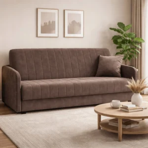 product-14809-0-1 PORTO Canapea Canapea pliabilă din velur maro — Canapele și sofale