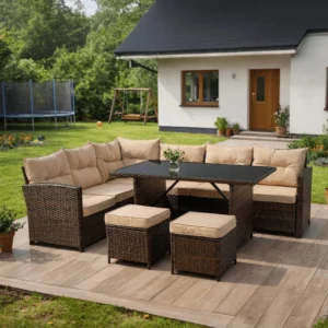 Set mobilier de grădină DALLAS Brown/Beige — MOBILA