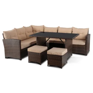 Set de mobilier de grădină DALLAS maro/bej