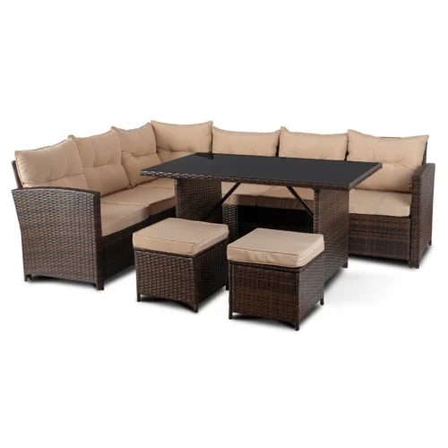 product-14811-0 Set mobilier de grădină DALLAS Brown/Beige — MOBILA