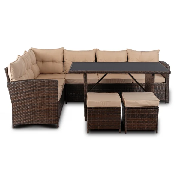 Set mobilier de grădină DALLAS Brown/Beige — MOBILA