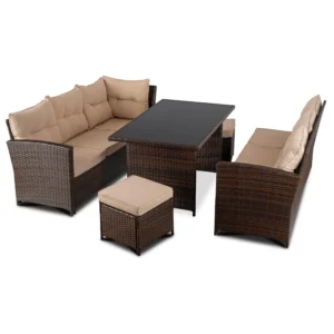 Set mobilier de grădină DALLAS Brown/Beige — MOBILA