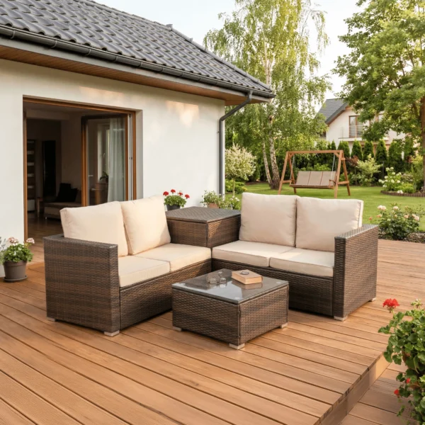 Set mobilier de grădină NEGRO Brown/Beige — MOBILA
