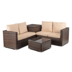 Set de mobilier de grădină NEGRO maro/bej