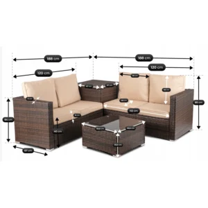 Set mobilier de grădină NEGRO Brown/Beige — MOBILA