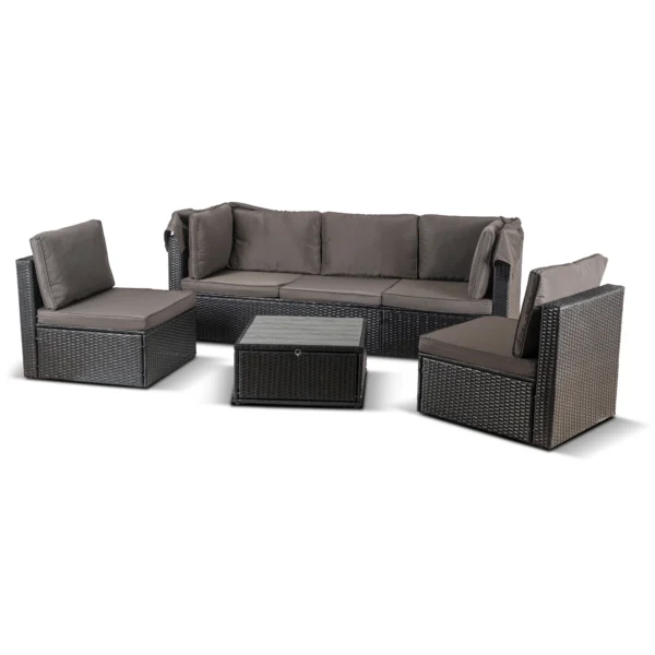 product-14818-0-1 Set mobilier de grădină CALIENTE negru/maro — MOBILA