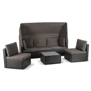 product-14818-1 Set mobilier de grădină CALIENTE negru/maro — MOBILA