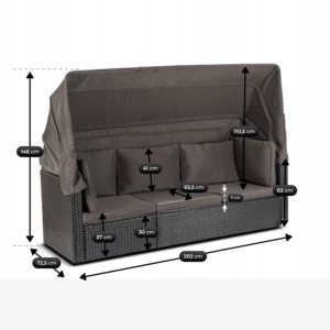 product-14818-10 Set mobilier de grădină CALIENTE negru/maro — MOBILA