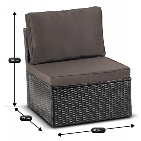 product-14818-11 Set mobilier de grădină CALIENTE negru/maro — MOBILA