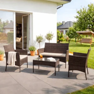 Set de mobilier de grădină MISSISIPI maro/bej